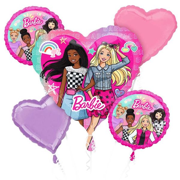 Barbie Birthday Foil Balloon Bouquet - 5 Piece
