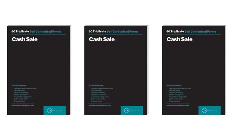 RBE Cash Sale Triplicate Pads A5 3's