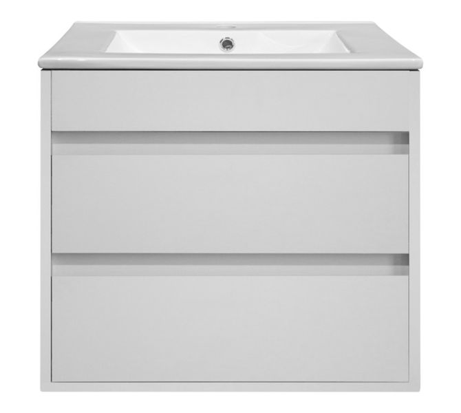 Combo Wall Mount Vanity Cabinet White 600 mm