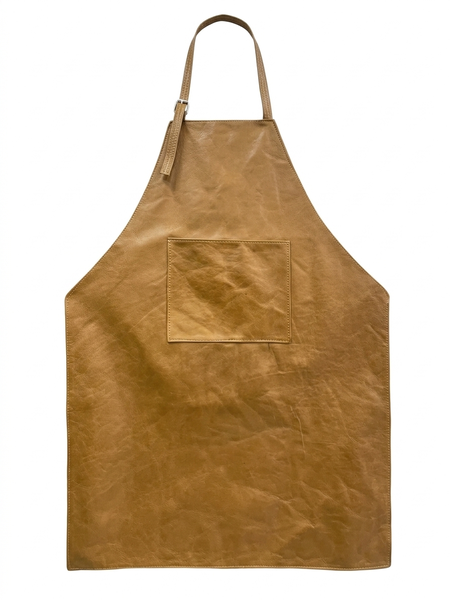 Tan Brown Genuine Leather Apron | Front Pocket | Chef, Barista &amp; Workshop