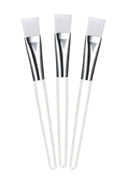 3 Piece - Cosmetic Makeup Brush Set - White