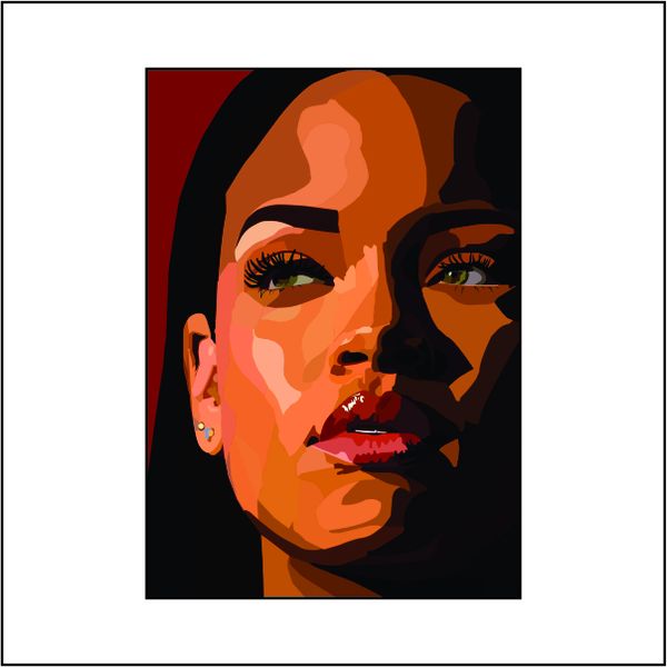Rihanna Red Painting -A1 poster