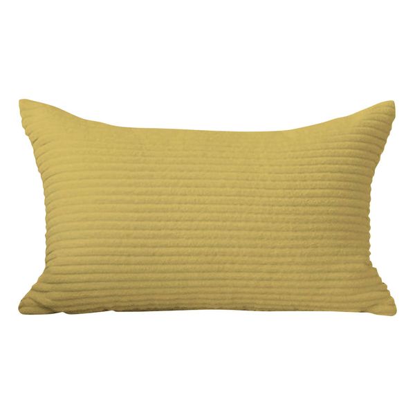 Pandok - Velvet Corduroy Scatter Cushion Cover with Inner - Mustard