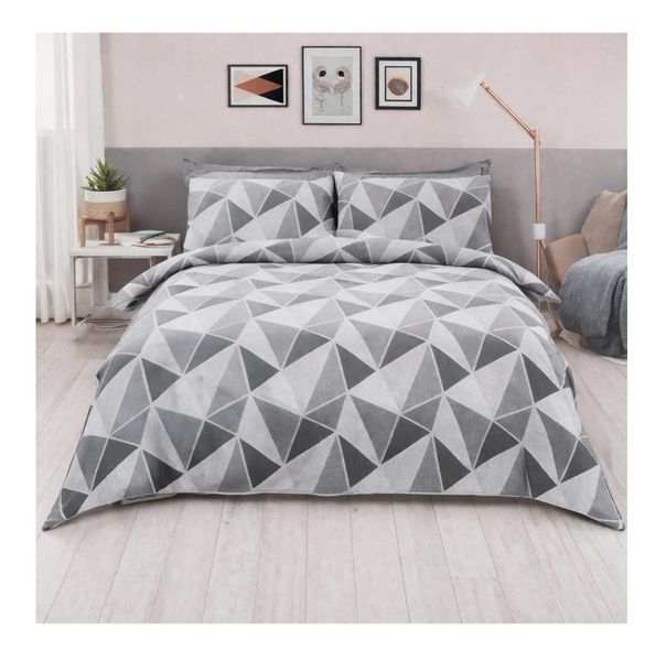 Duvet Set - Queen -Geometric Grey