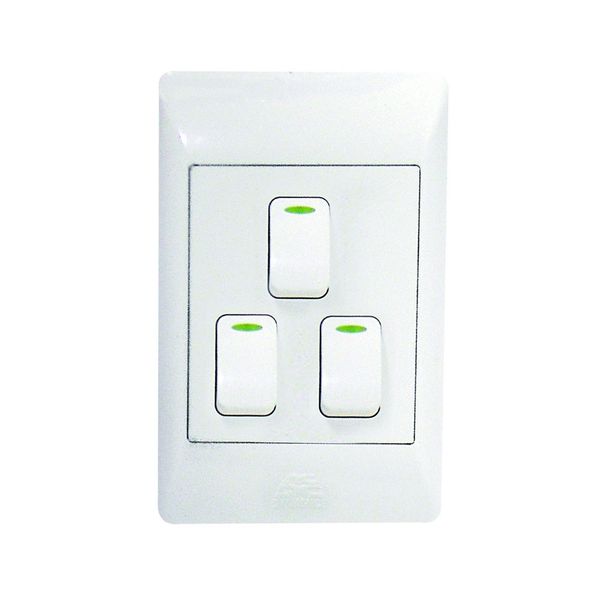 ACDC - 3-Lever 1-Way Switch 2x4 C/W White Cover Plate