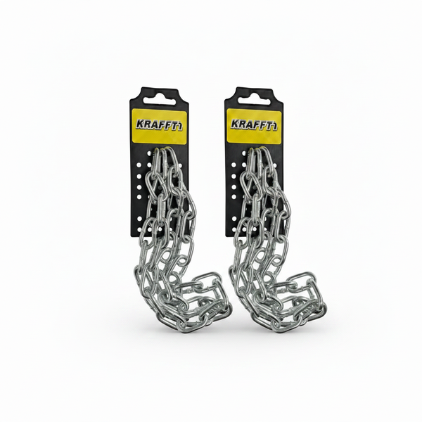 Krafft Electro Galvanised Chain 5mm x 1m - Rust Resistant Utility - 2 Pack