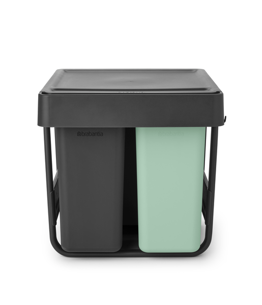 Brabantia - Built in Bin, 10L + 10L + 20L, Dark Grey &amp; Jade Green