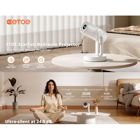 ETOE Starfish Android TV Smart Bedroom Projector Netflix certified