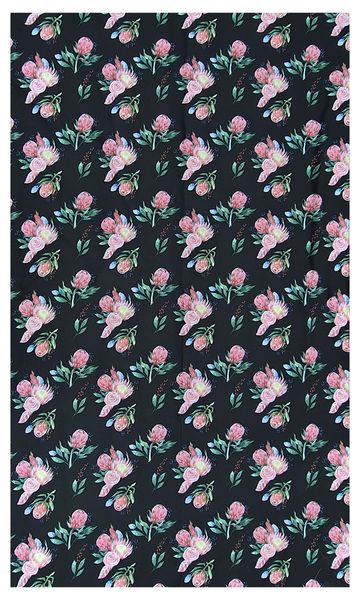 Black Protea Rectangular Table Cloth 6-8 seater (145x245cm)