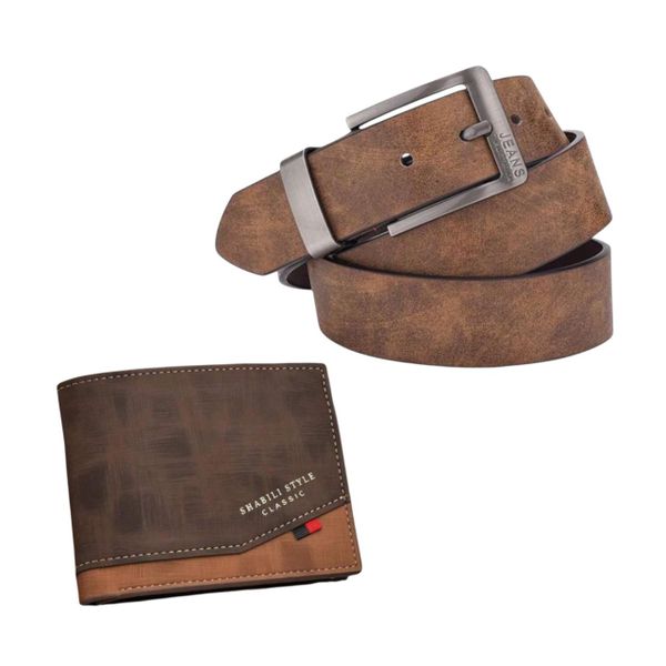 Men's Classic Belt &amp; Wallet Gift Set - Brown