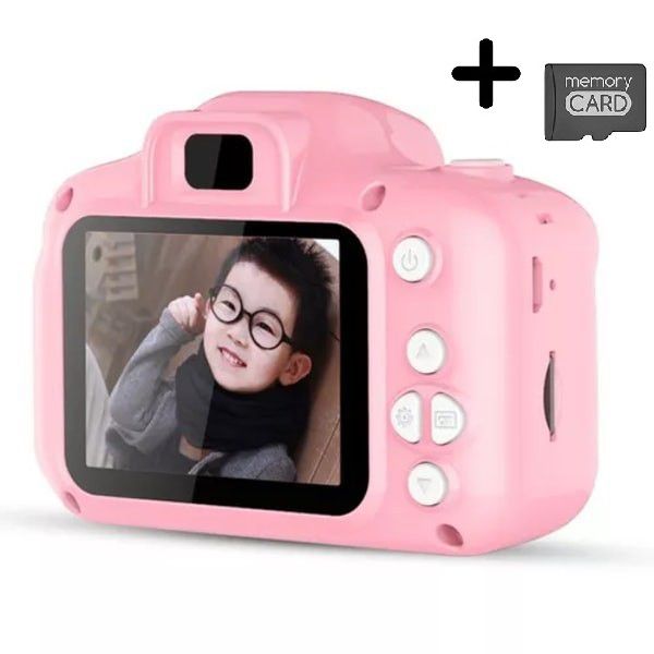 Kids Mini Portable Digital Camera Plus SD Card- Pink