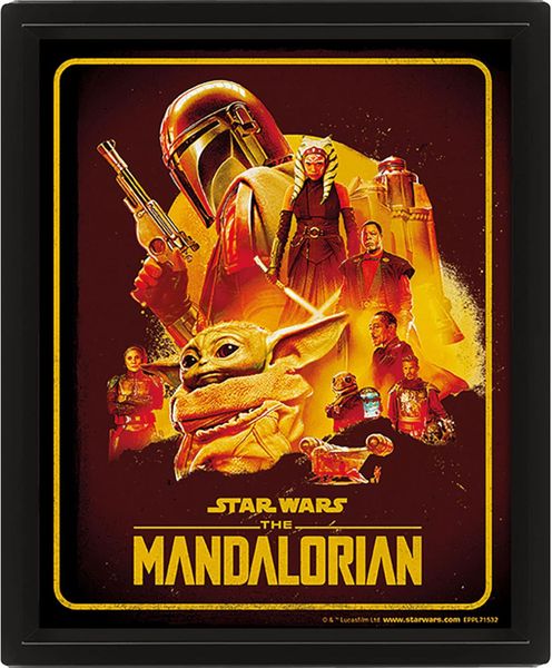 Star Wars: The Mandalorian Framed 3D Lenticular Poster (25cm x 20cm)