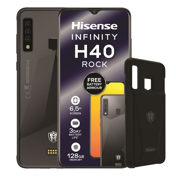 Hisense Infinity H40 Rock 128GB Single Sim &amp; Battery Armour - Black