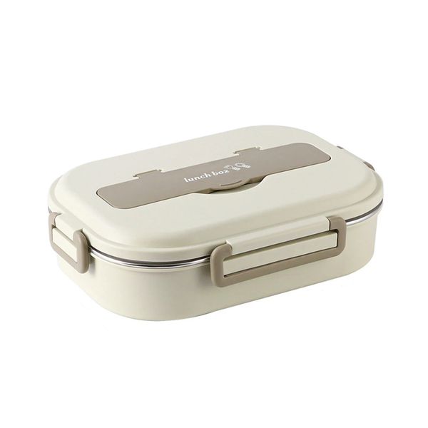4 Compartment Bento Box with Food Grade 304 Stainless Steel Grid and Bowl