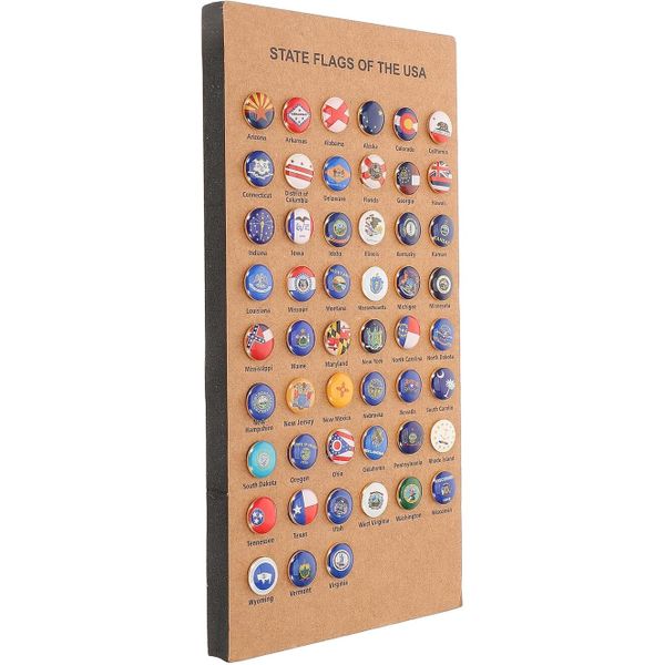 50pcs USA State Flag Push Pins with Cork Board Decorative Thumb Tacks