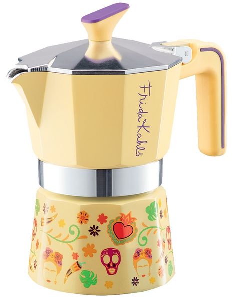 Pedrini Frida Kahlo 3-Cup Coffee Maker - Yellow