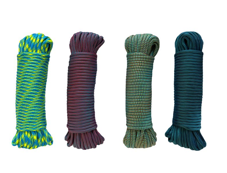 Paracord 550 Type III - 100% Nylon - 15m Mixed Colours 4 Pack