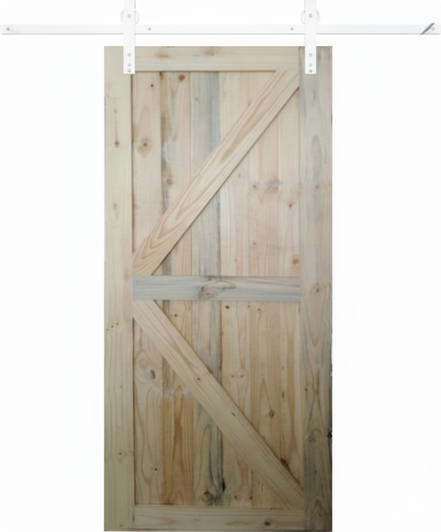 K-Brace Barn Door With White Hardware Kit 2100mm x 920mm x 36mm