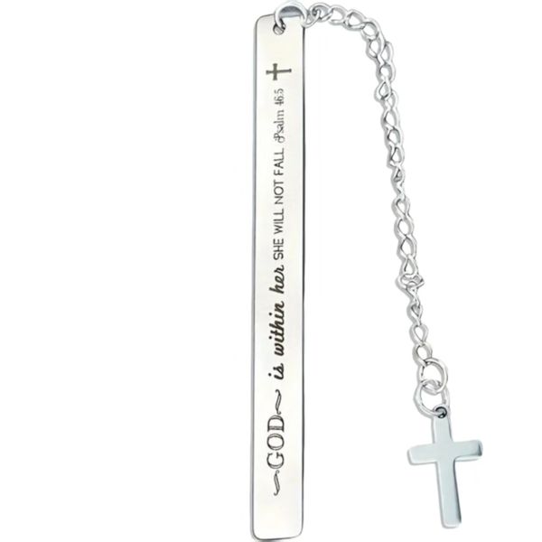 Christian Bible Bookmark - God Is Within Her-Inspirational Cross Bookmark