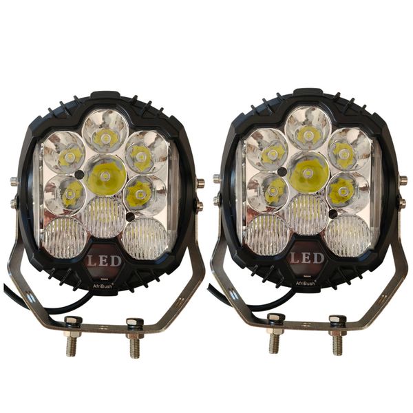 AfriBush 4x4 Spotlight For SUV 7"- 17x15cm- 75W LED-Stainless Steel Bracket