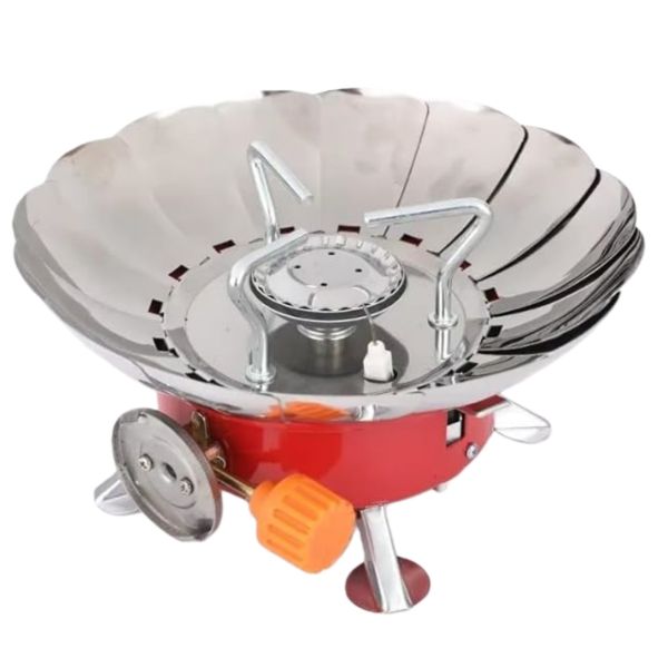 Stainless Steel Camping Stove, Portable Backpack Stove, Mini Burner - Red