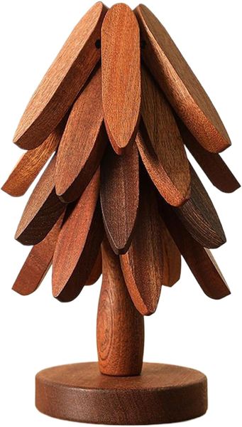 Tree Coasters With 4 Wooden Trivets &amp; 1 Stand