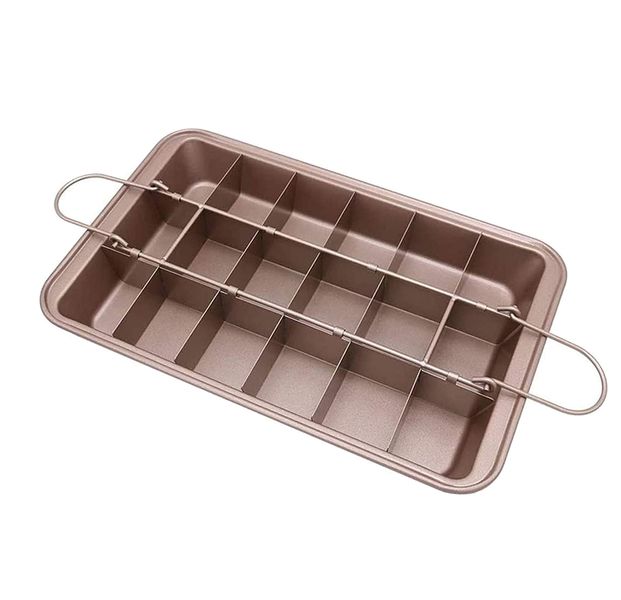 Carbon Steel Non-Stick Bakeware 18 Cavity Brownie Pan Baking Tray