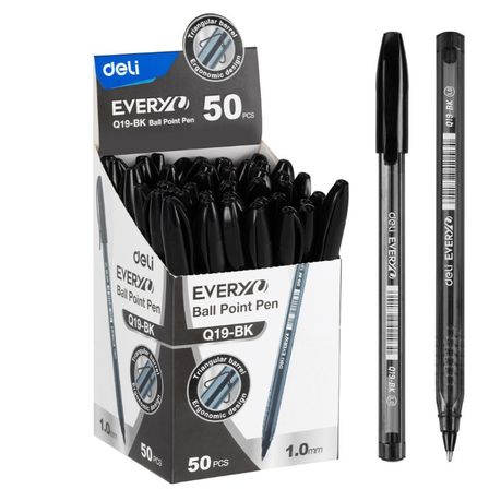 Deli EVERY Ballpoint Pen tip 1.0mm Transparent Barrel - Box of 50 Image