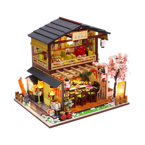 Pocohouze Japanese Style Sushi Restaurant DIY Miniature House Kit