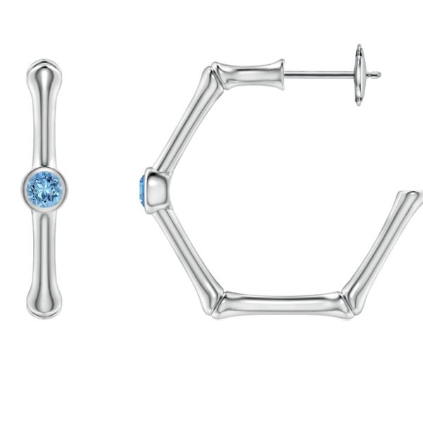 Stella Luna Bamboo Hoops- Swarovski Rose crystal