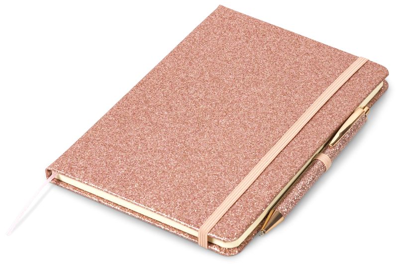 A5 Glitter notebook &amp; pen