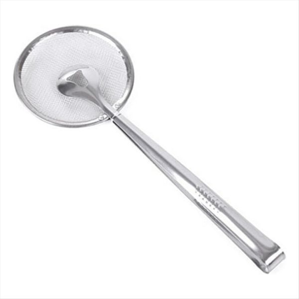 2 In1 Filter Spoon with Clip BBQ Filter, Stainless Steel Kitchen Tongs