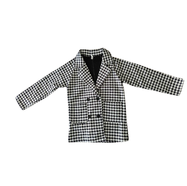 Houndstooth Pattern Girls Coat Blazer