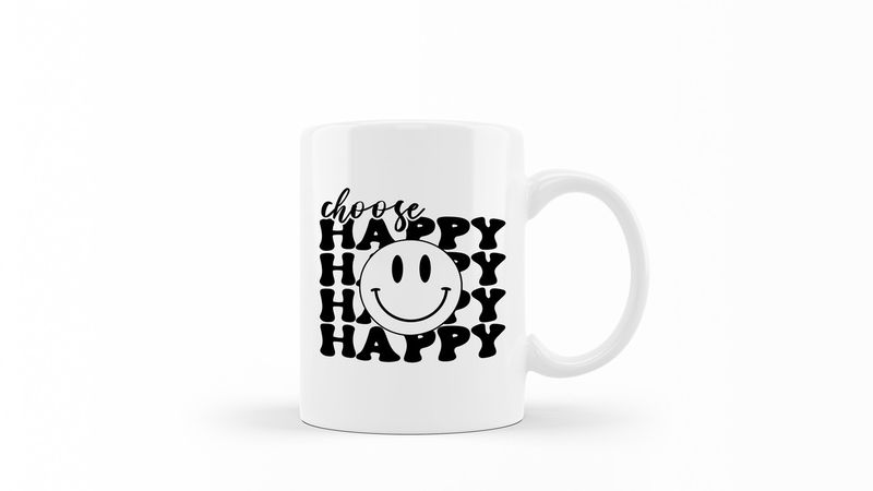 Happy Happy White Ceramic 0.325 L 1 Pack Mug