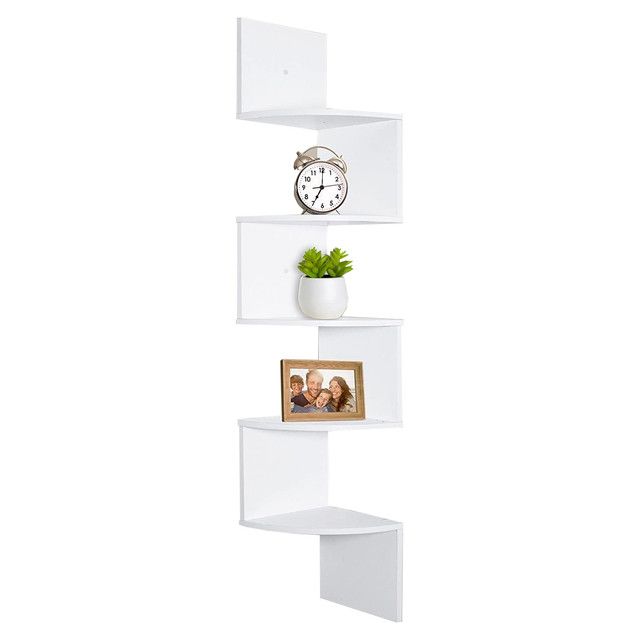 Cart In Mart 5 Tier Floating Corner Shelves 123cm Long