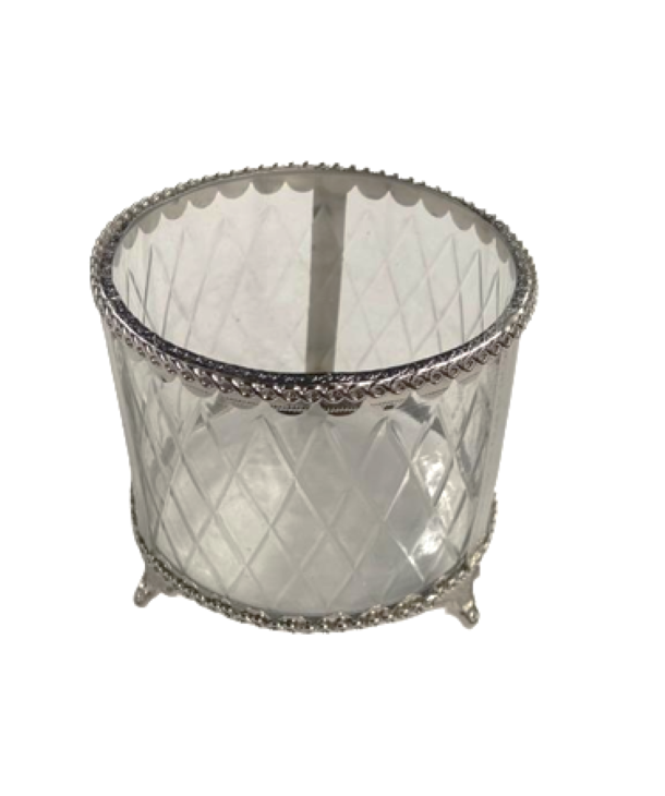 Round Glass Flower Vase with Sterling Silver Plated Rim Shop Today