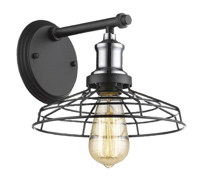 Grid Wall Light Black and Chrome 240 x 230 x 180 mm