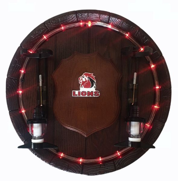 Lions Led Round Barrel 2 x optic Liquor Dispenser