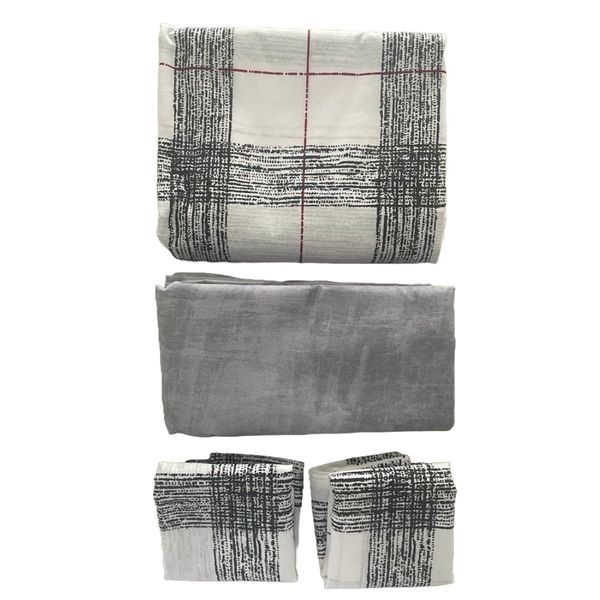 Duvet Cover Set With Pillowcases, White, Red