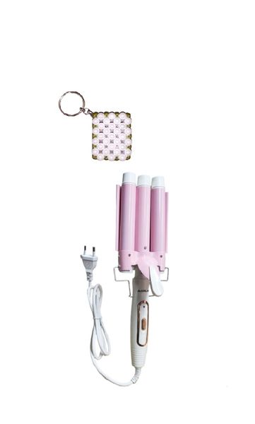 Aorlis Three Barrels Professional Egg Roll Curling Iron &amp; Keyholder