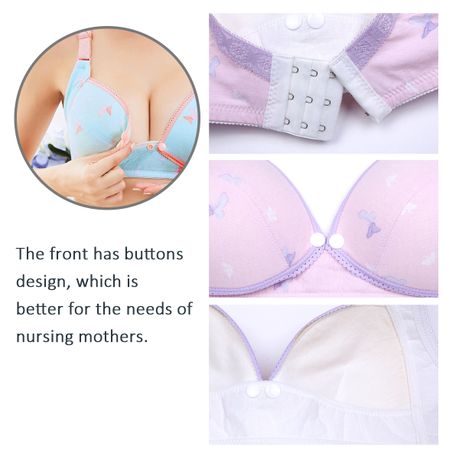 Print Front Open Maternity Pregnancy Nursing Bra Adjustable Straps