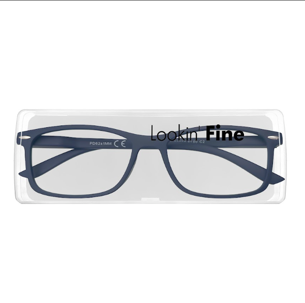 Lookin' Fine - Square Navy Reading Glasses