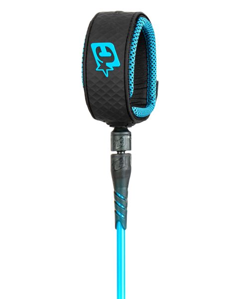 Creatures Longboard Ankle 9 Surfboard Leash - Cyan Black