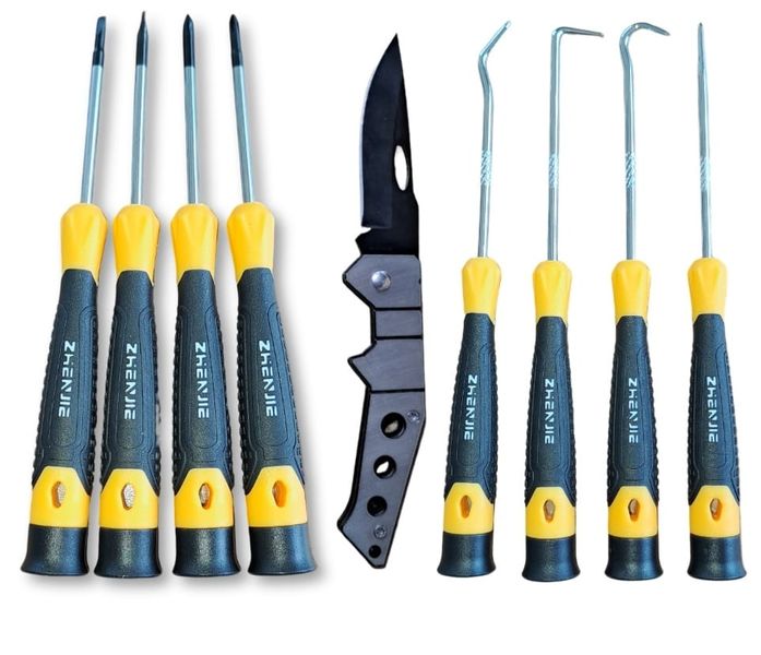 Precision Screwdriver and Pick&amp;Hook Set 4 Pieces with Pocket Knife