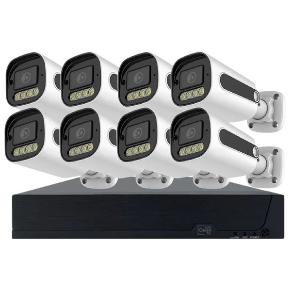 4K 4MP CCTV Kit - 8 Channel DVR Full Color Night Vision Outdoor Cameras