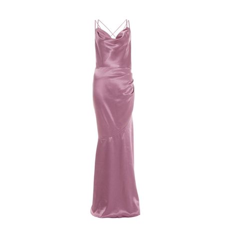 Quiz Ladies - Pink Satin Cross Back Maxi Dress | Shop Today. Get