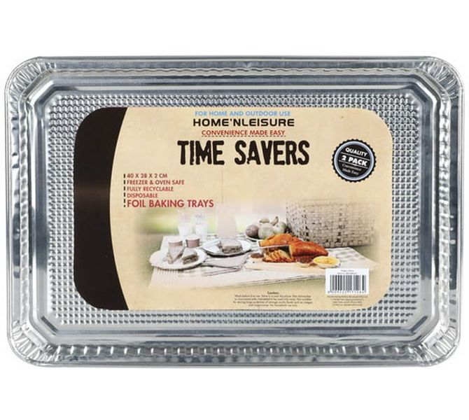 Home 'n Leisure - Alu-Foil Baking Tray 2 Piece - 40x28x2cm x 2