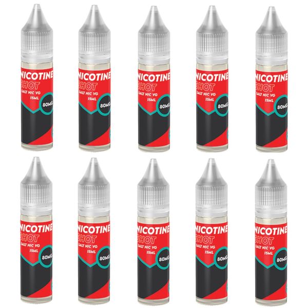 Nic Shot Salt - VG Base 15ml - 80mg (Makes 40mg Longfill) - 10 Pack