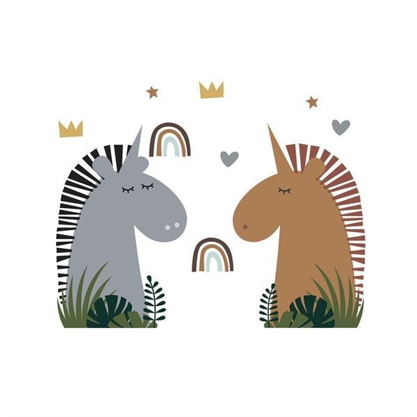 Animal Wall Decal | Unicorn &amp; Rainbow