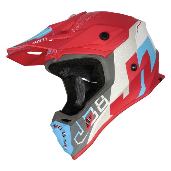 Just 1 J38 Korner Blue / Red Matt Helmet